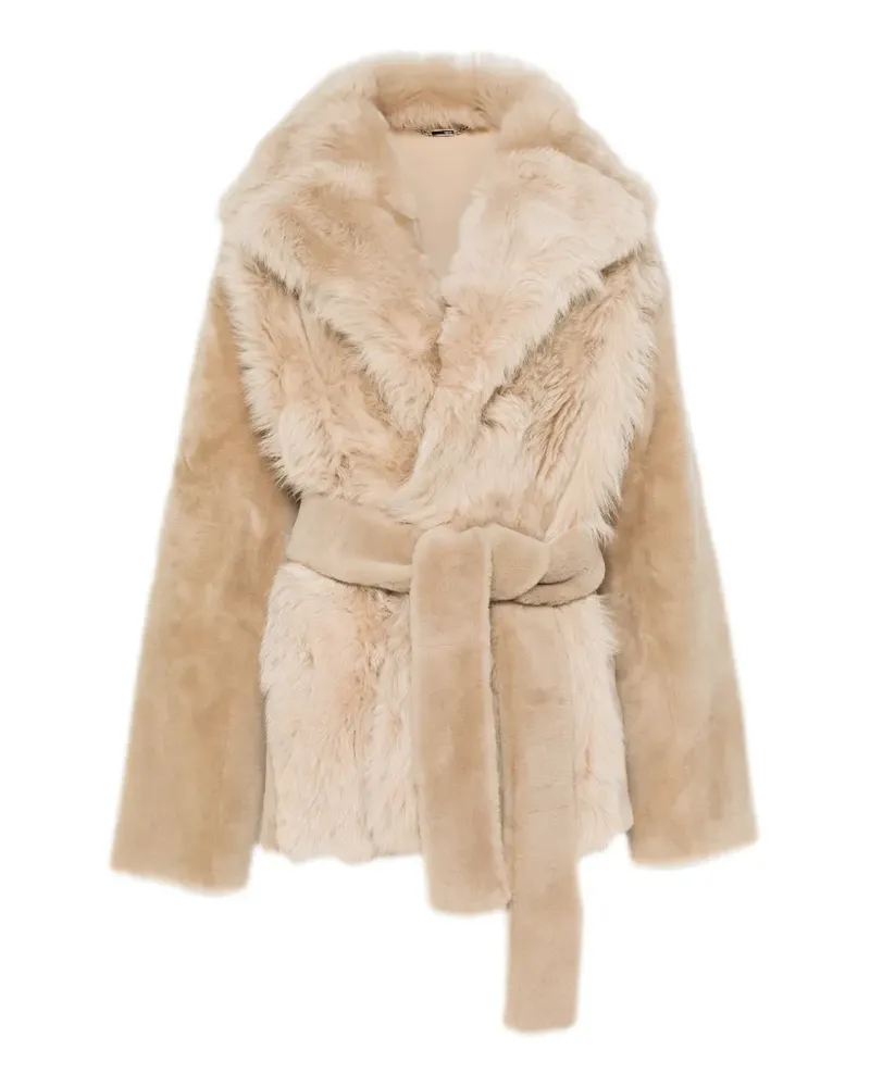 Fendi Kurzmantel mit Gürtel - Nude Nude