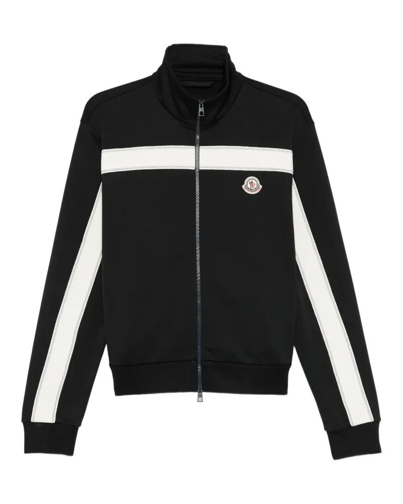Moncler contrast panel track jacket - Schwarz Schwarz