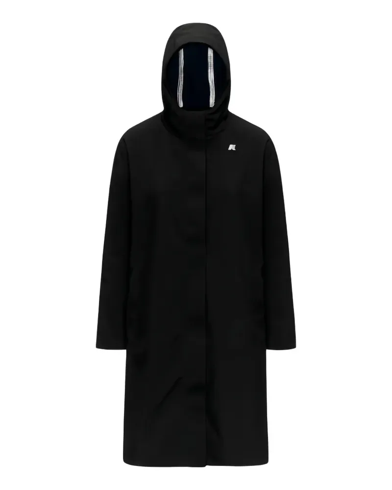 K-Way Stephale hooded logo-patch coat - Schwarz Schwarz