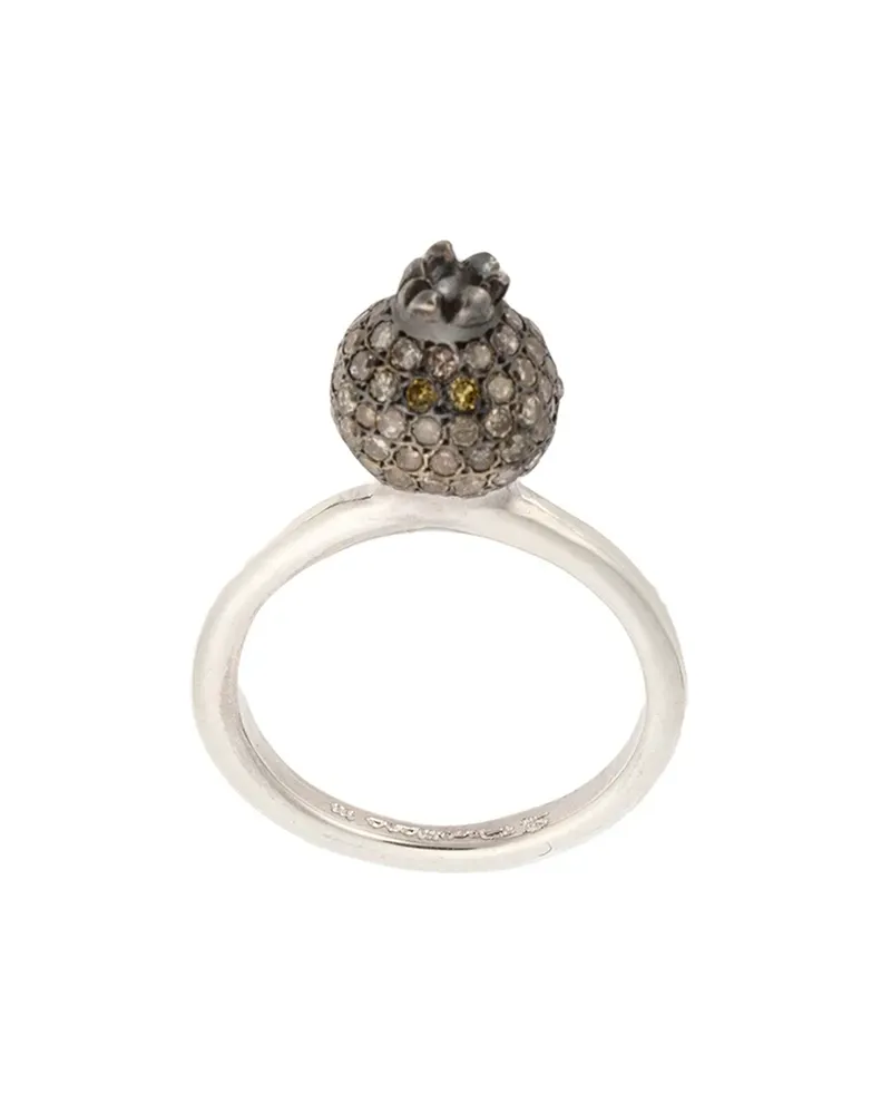 Rosa Maria Silberring mit Diamanten - Metallic Metallic