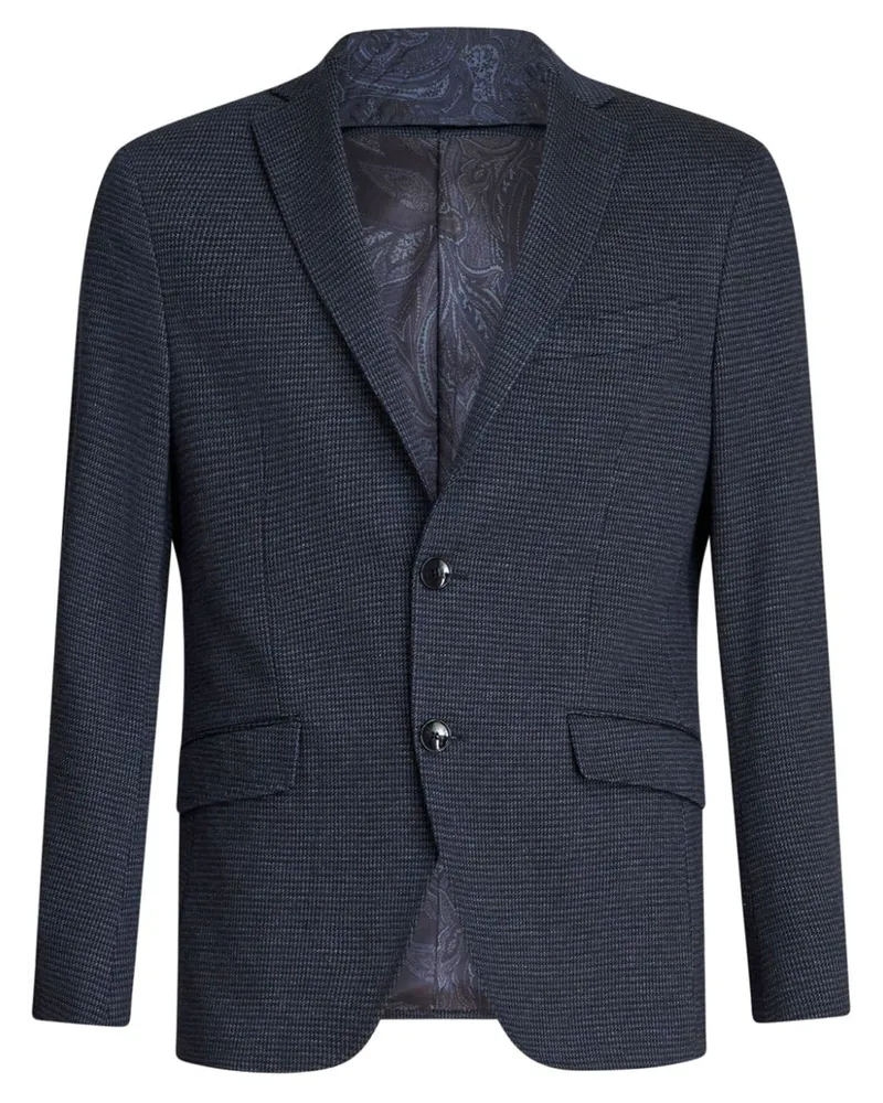 Etro Sakko mit Hahnentrittmuster im Layering-Look - Blau Blau