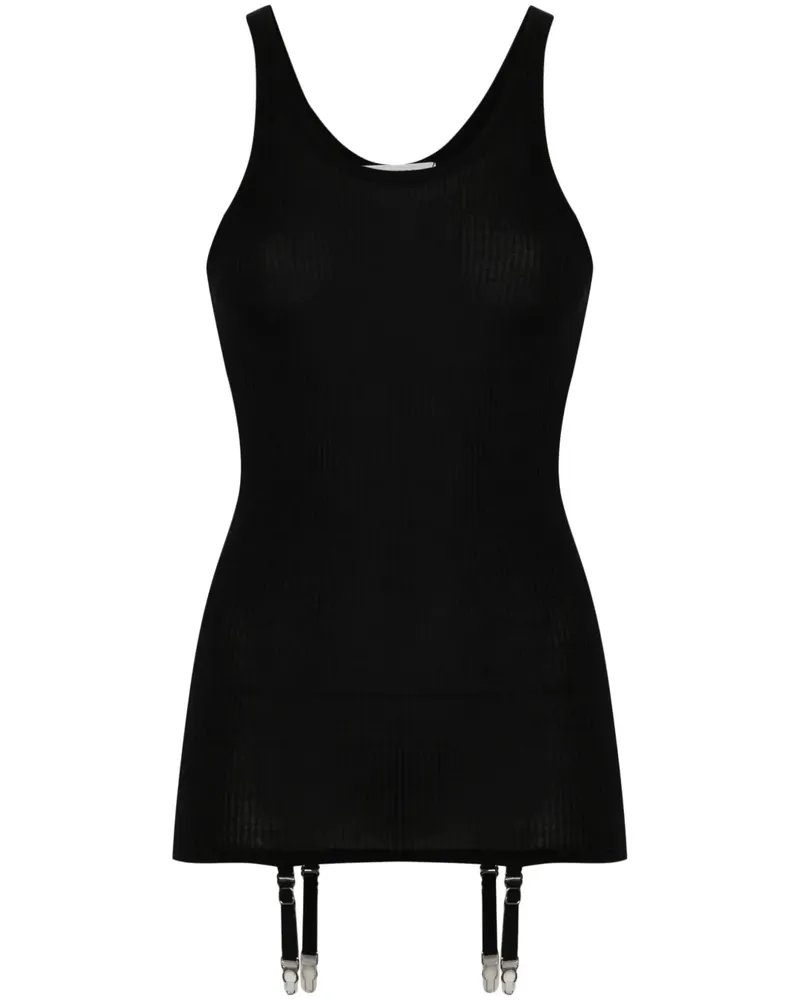 Christophe Lemaire Nahtloses Tanktop mit Hosenträgern - Schwarz Schwarz