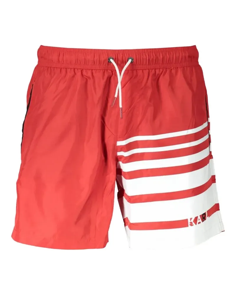 Karl Lagerfeld stripe-details drawstring swim shorts - Rot Rot