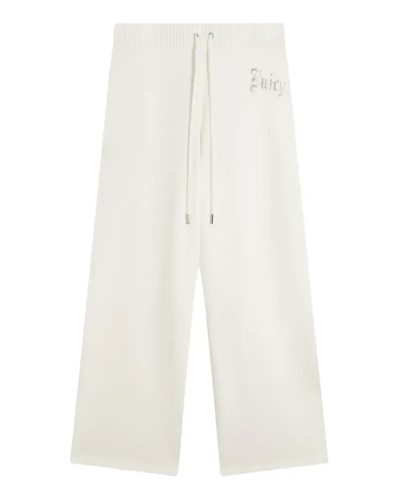 Juicy Couture Gestrickte Palazzohose mit Strass - Weiß Weiß