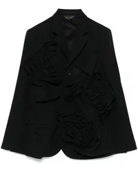 Comme des Garçons Blazer mit Blumenapplikation Schwarz