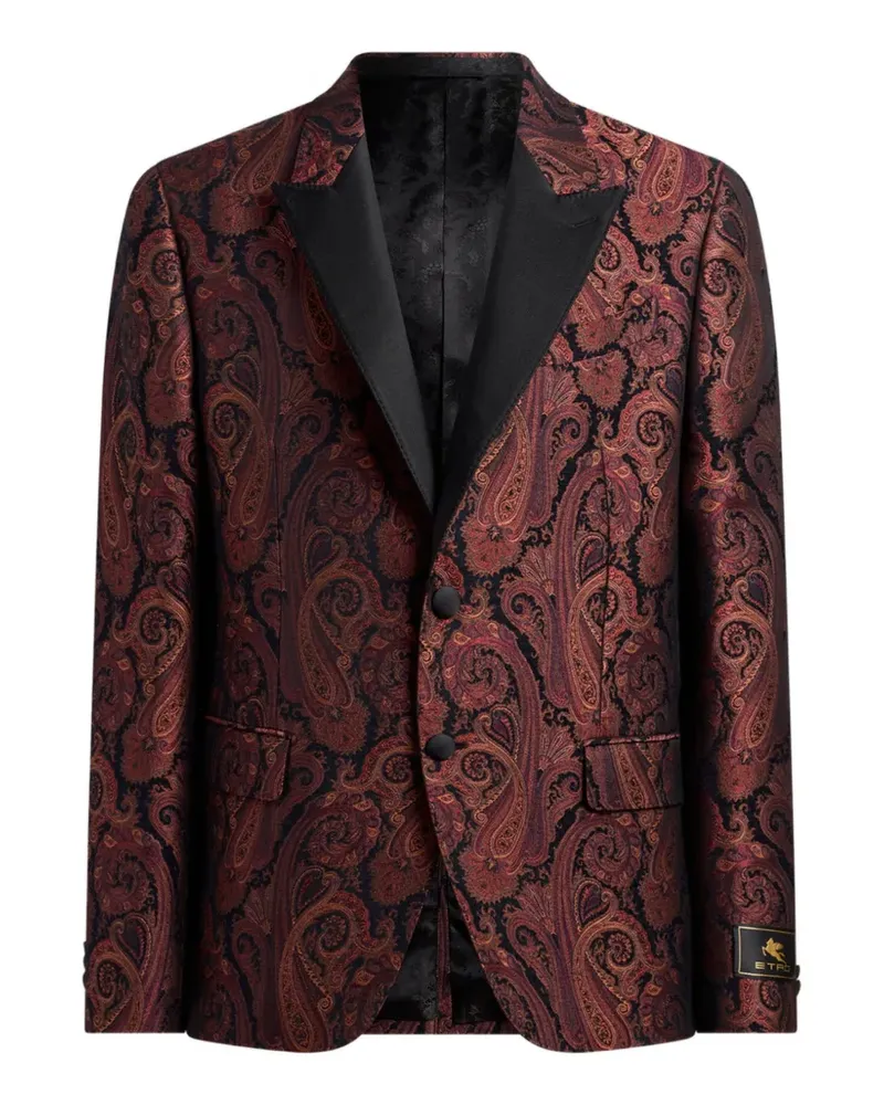 Etro chenille jacquard single-breasted jacket with Paisley motif - Rot Rot