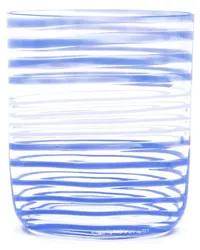 Carlo Moretti Gestreiftes 'Bora' Glas Blau