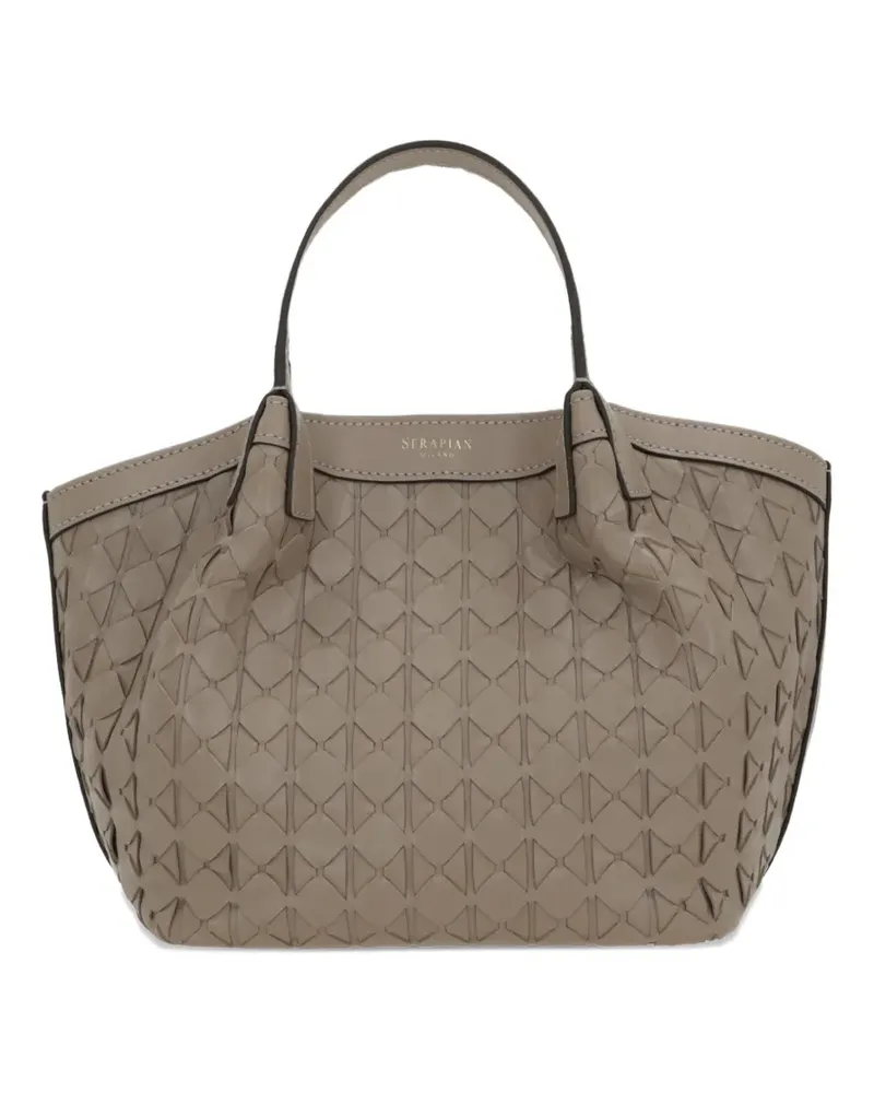 Serapian mini Secret woven tote bag - Nude Nude