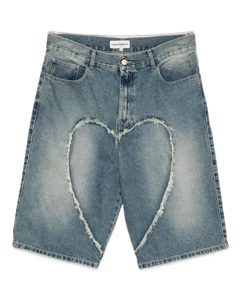 Carne Bollente heart denim shorts - Blau Blau