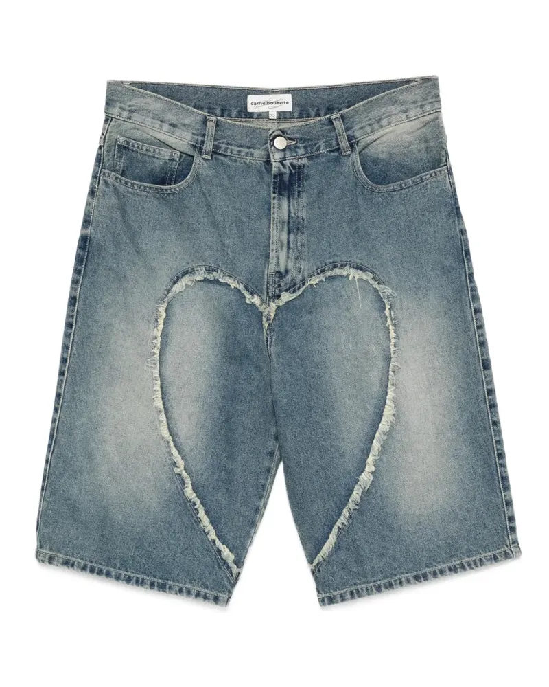 Carne Bollente heart denim shorts - Blau Blau