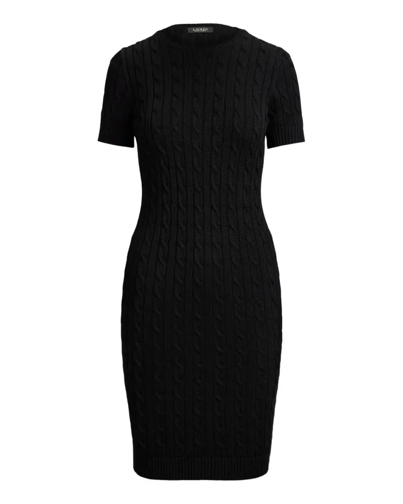 Ralph Lauren cable-knit short-sleeve sweater mini dress - Schwarz Schwarz
