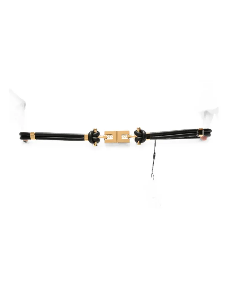 Elisabetta Franchi logo-plaque knotted belt - Schwarz Schwarz