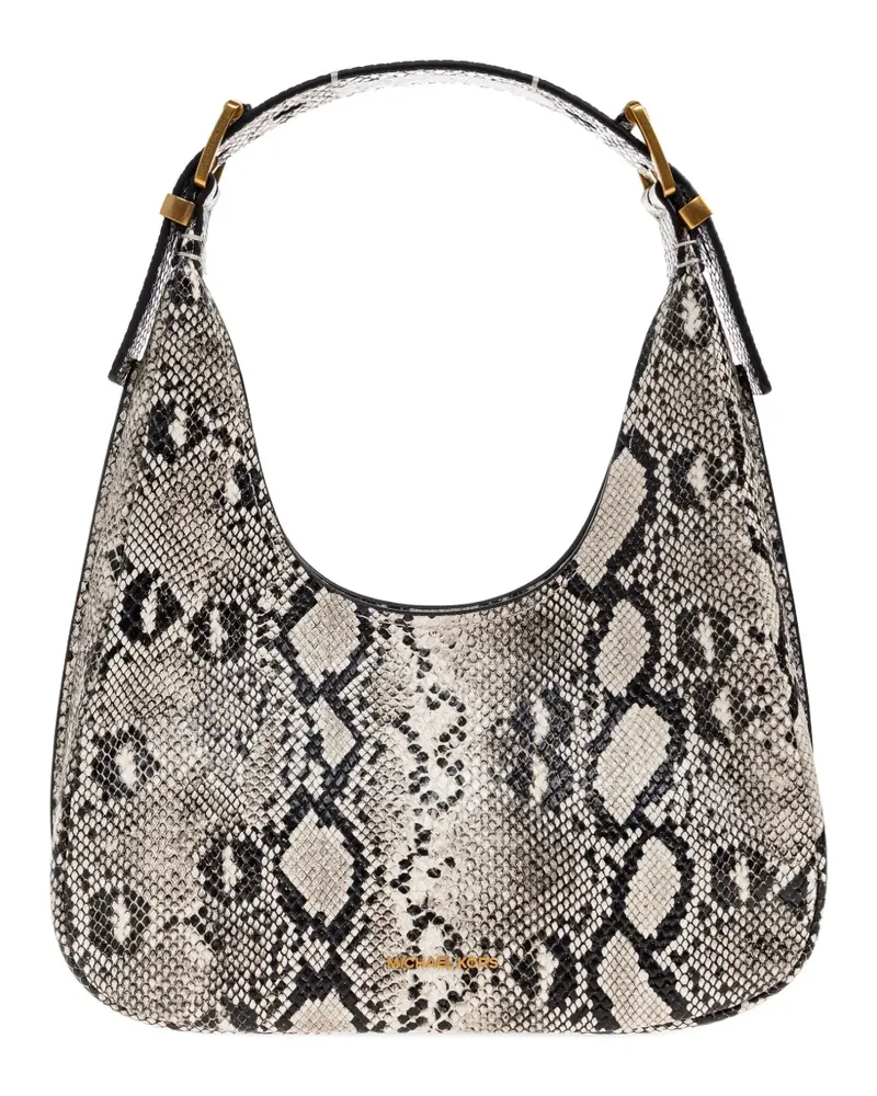 Michael Kors Kleine Nolita Schultertasche aus Schlangenleder - Grau Grau