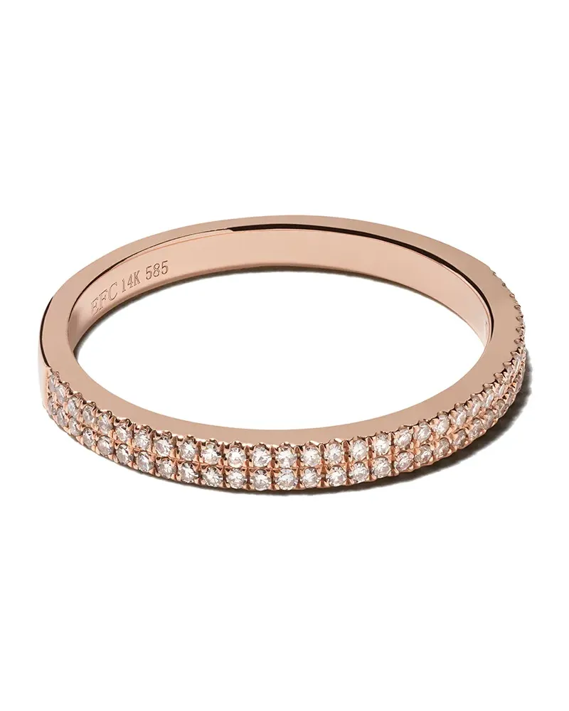 EF Collection 14kt Rotgoldring mit Diamanten Gold