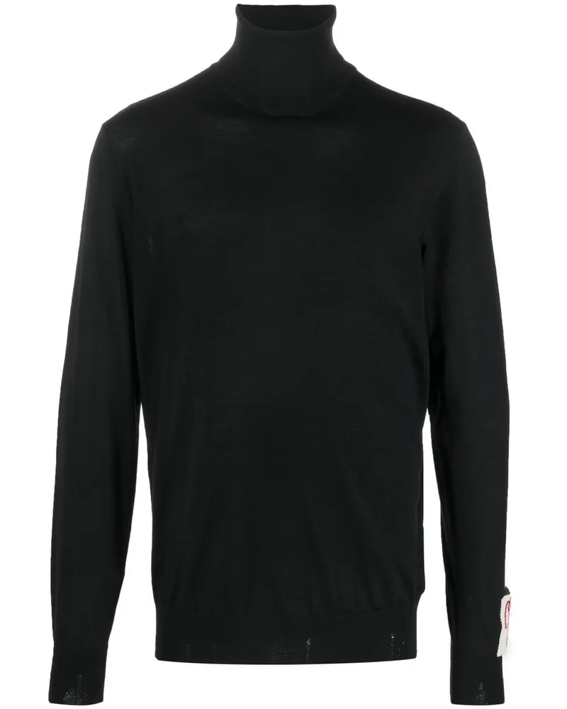 Golden Goose Rollkragenpullover mit Logo - Schwarz Schwarz