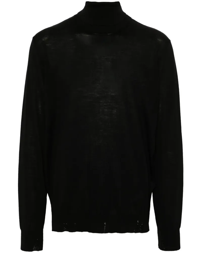 Golden Goose Rollkragenpullover mit Logo - Schwarz Schwarz