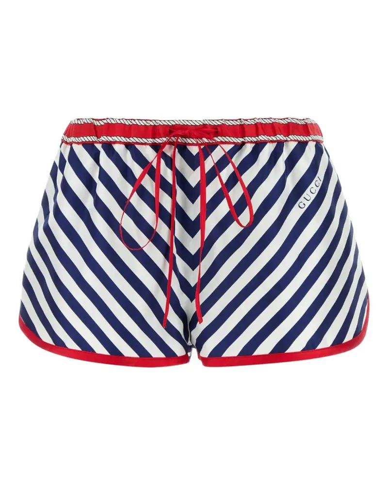 Gucci striped silk shorts - Blau Blau