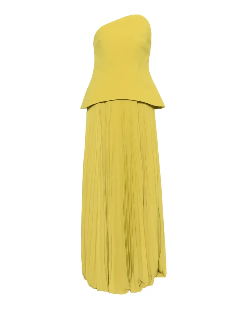 Solace London Schulterfreies Britt Maxikleid mit Falten - Gelb Gelb
