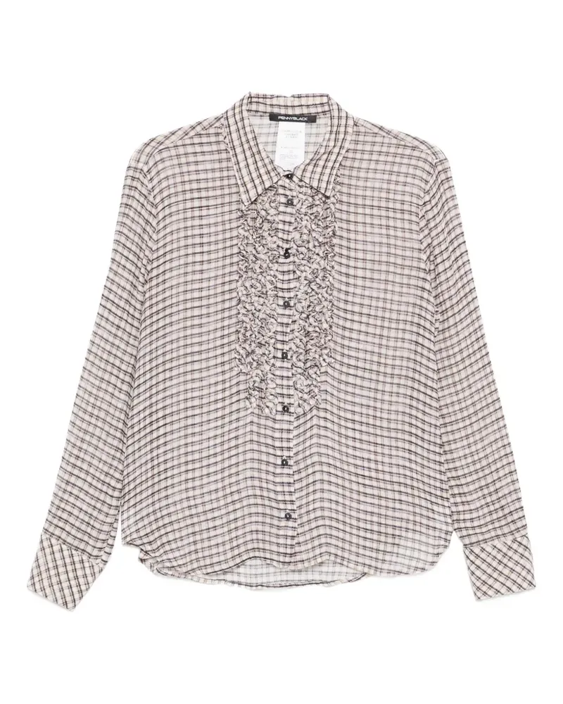 Pennyblack ruffled check shirt - Nude Nude