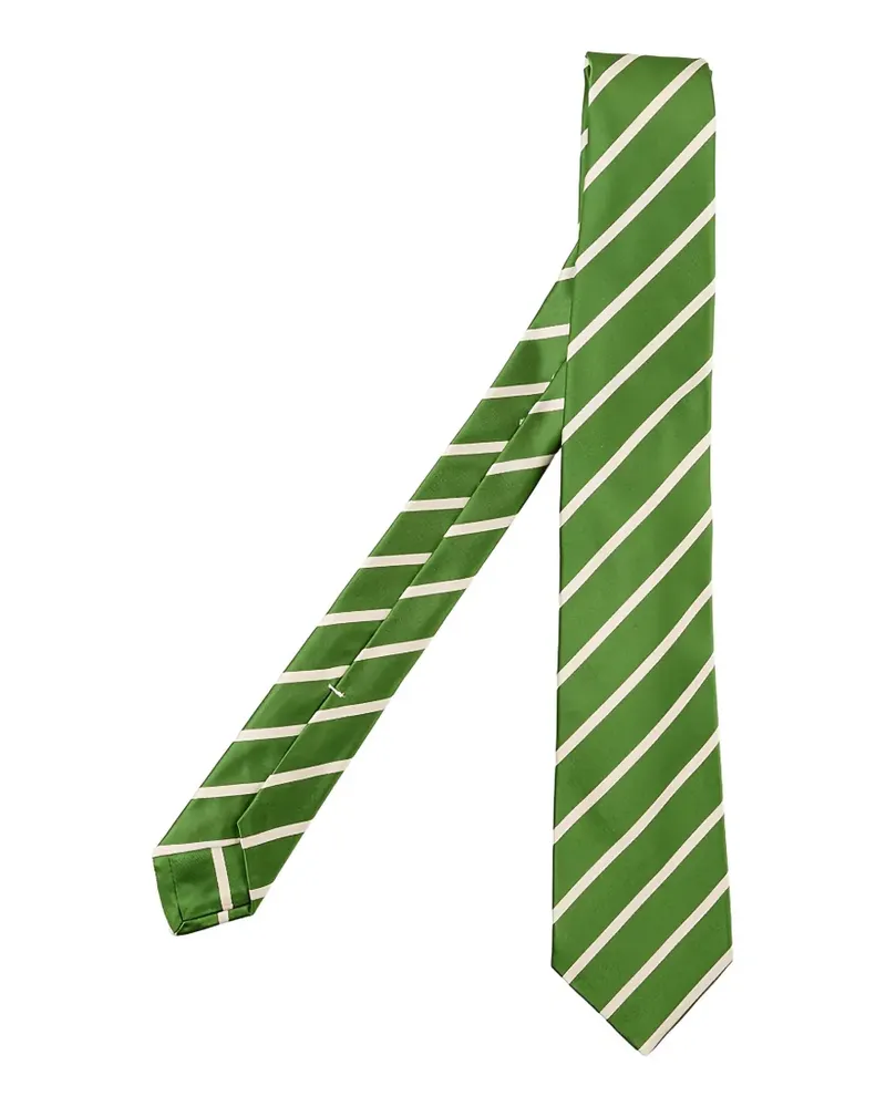 Kiton diagonal-stripe tie - Grün Grün