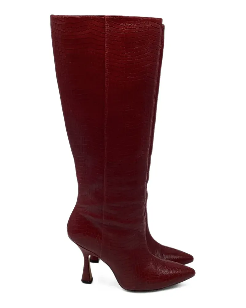 Stuart Weitzman Parton croc-effect knee-high boots - Rot Rot