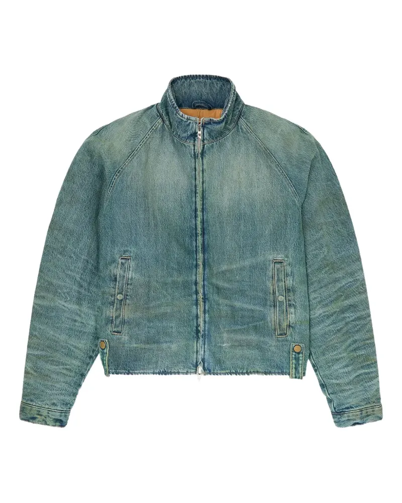 Diesel Wattierte Jacke aus Denim mit Dirty-Effekt - Blau Blau