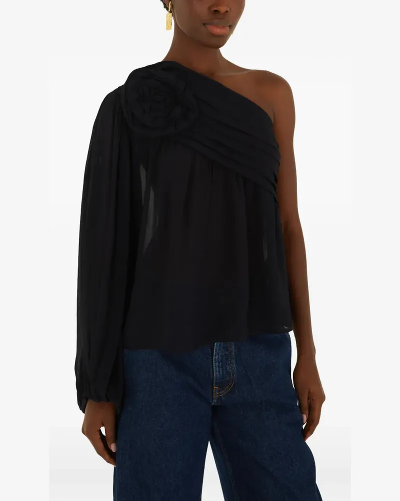 FARM Rio one-shoulder top - Schwarz Schwarz