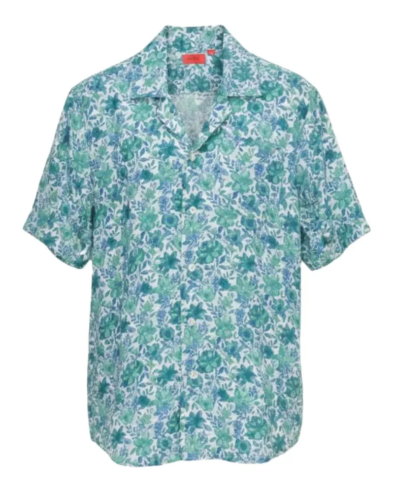 Isaia floral-print short-sleeve shirt - Weiß Weiß