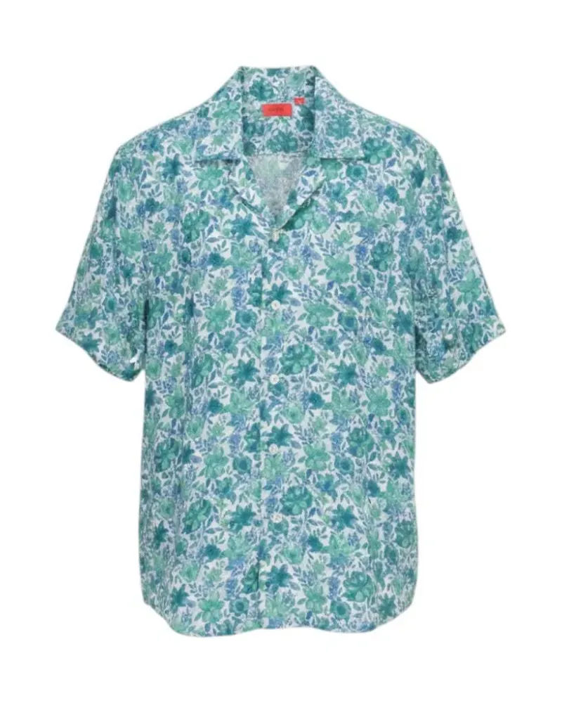 Isaia floral-print short-sleeve shirt - Weiß Weiß