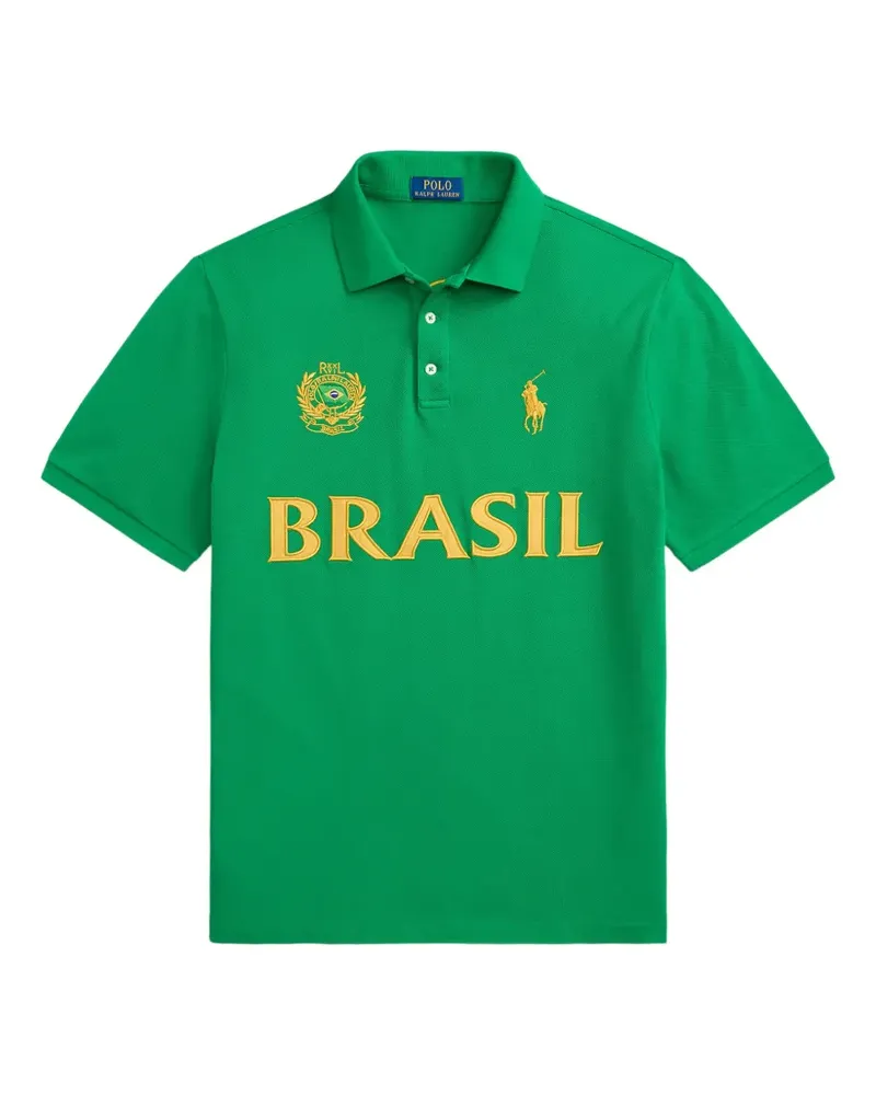 Ralph Lauren Brasil logo-embroidered piqué polo shirt - Grün Grün