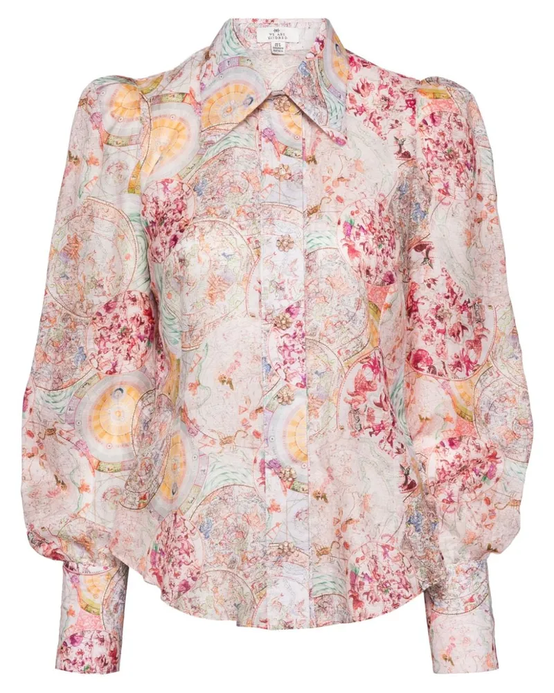 We Are Kindred Aurora Bluse mit Puffärmeln - Rosa Rosa