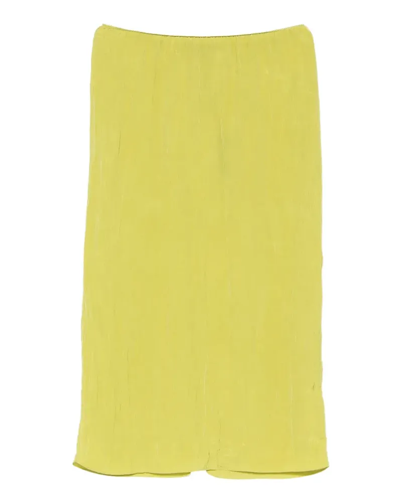 tibi crinkle-finish slip midi skirt - Gelb Gelb