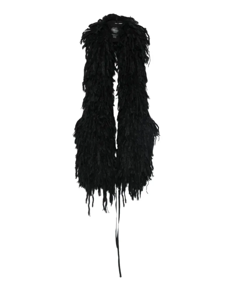 Isabel Benenato fringed scarf - Schwarz Schwarz