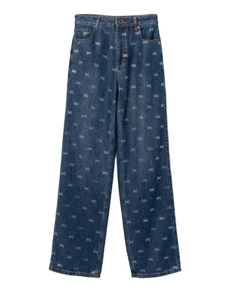 Self-Portrait Jeans mit Schleifendetail - Blau Blau