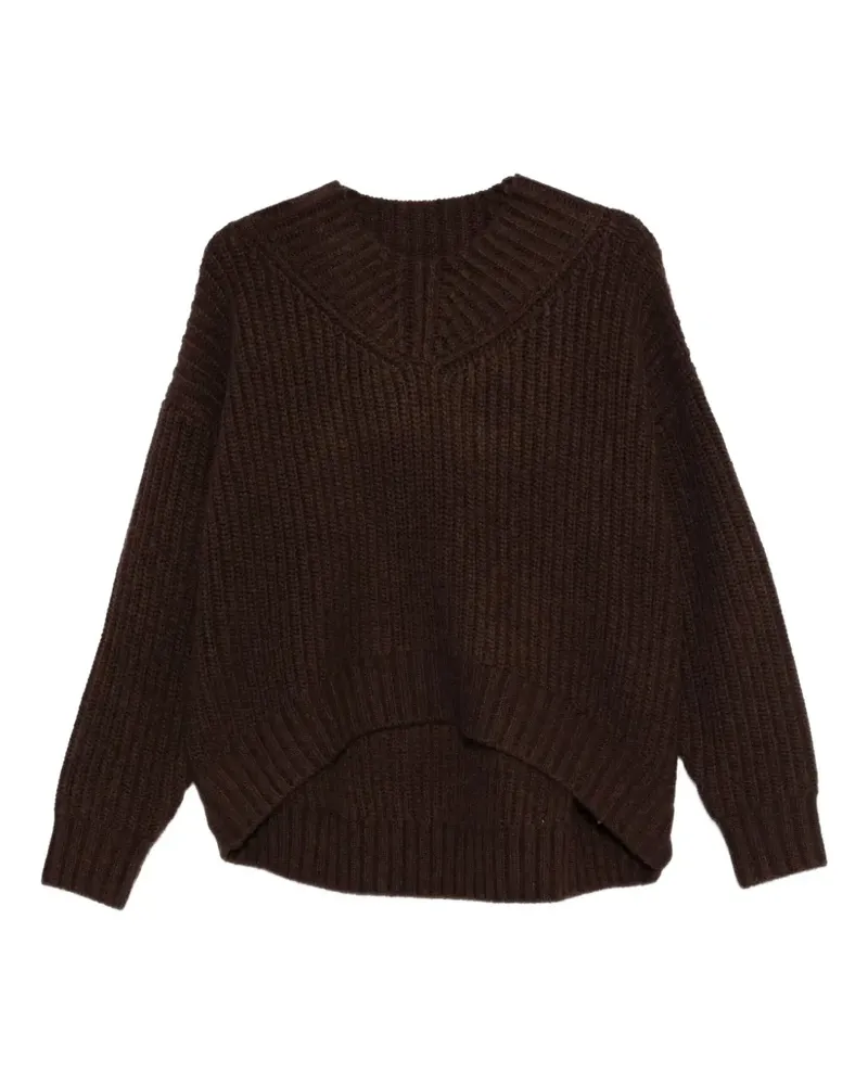 STAUD ribbed V-neck sweater - Braun Braun