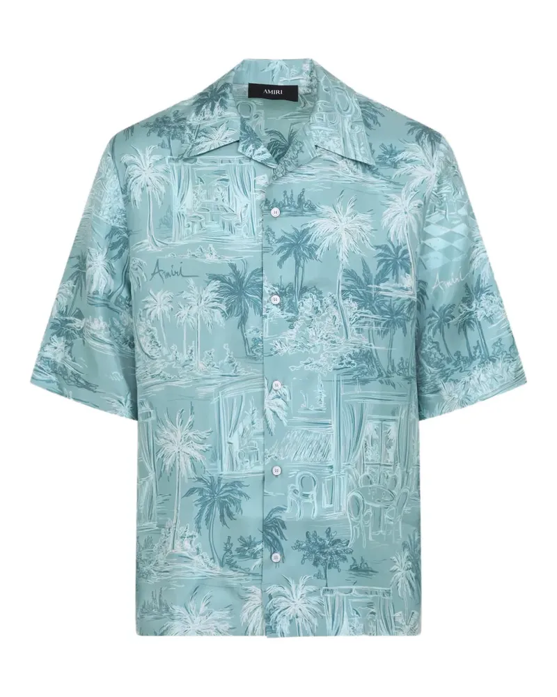 Amiri printed silk shirt - Blau Blau