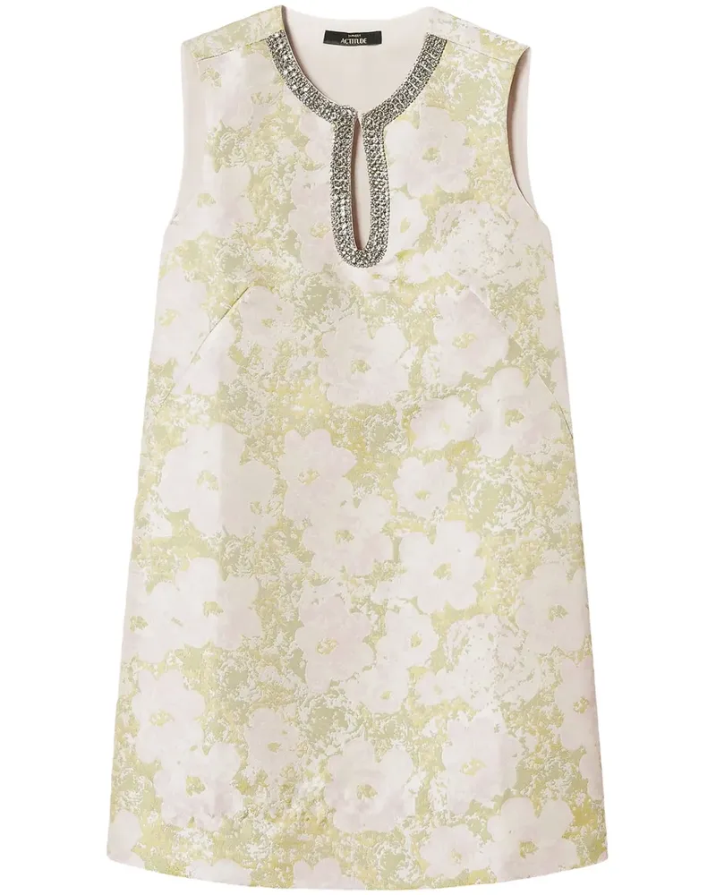 Twin-Set Minikleid mit Jacquardmuster - Weiß Weiß