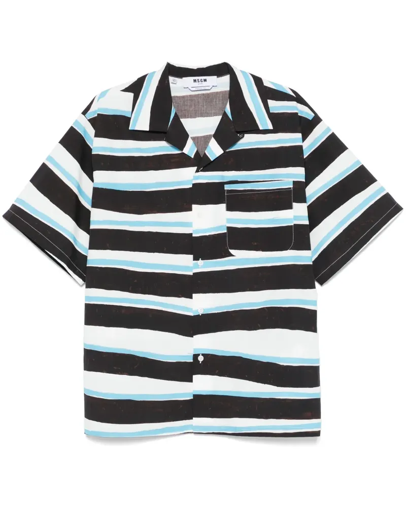 MSGM Gestreiftes Hemd - Blau Blau