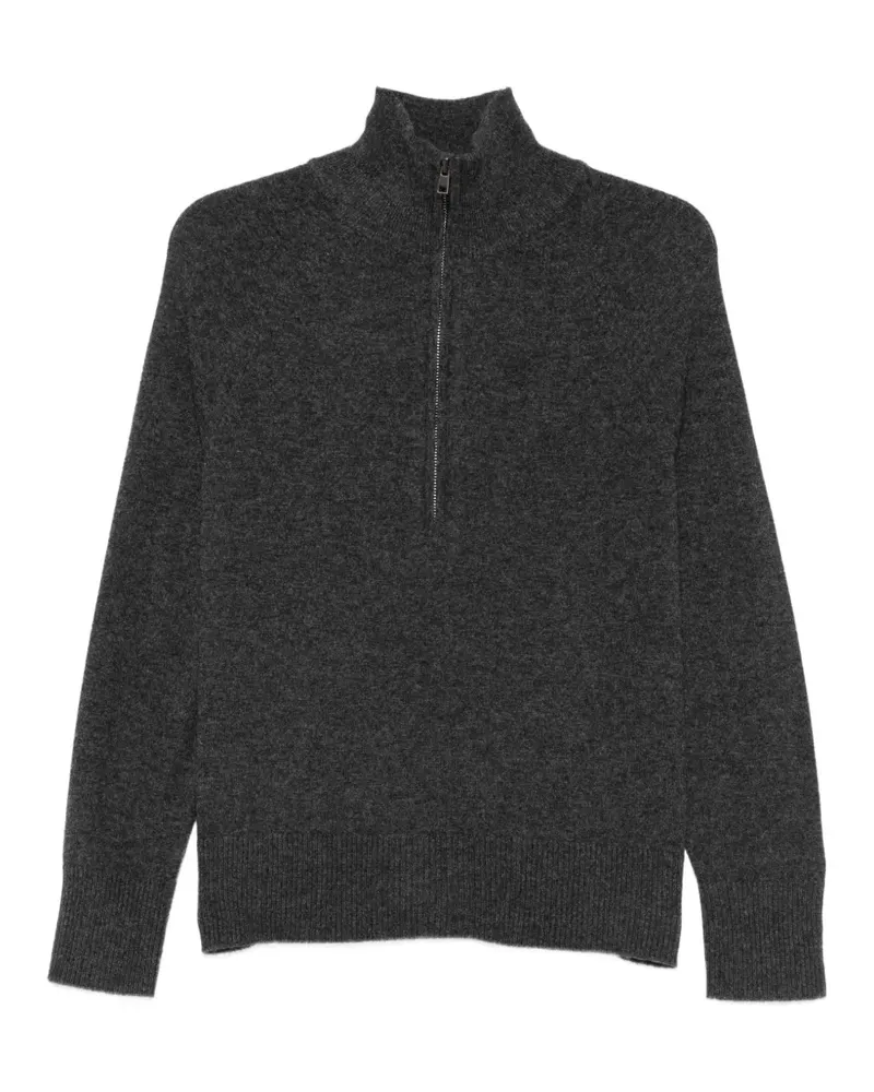 Alpha Studio Pullover mit kurzem Reißverschluss - Grau Grau