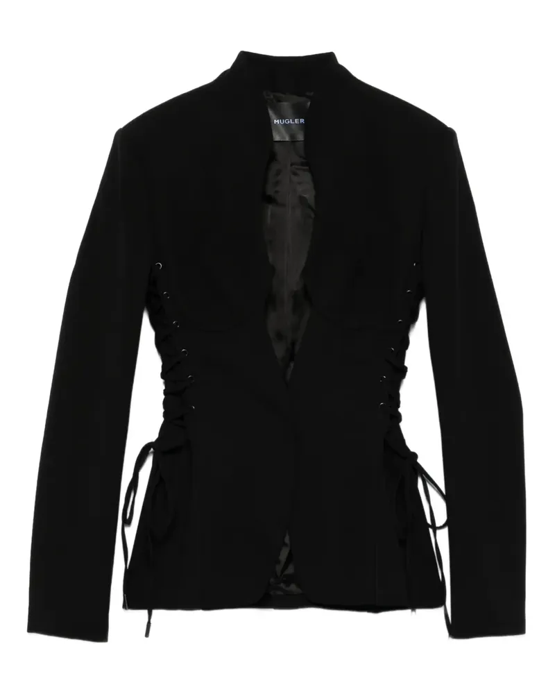 Thierry Mugler Skulpturale Jacke mit Schnürung - Schwarz Schwarz