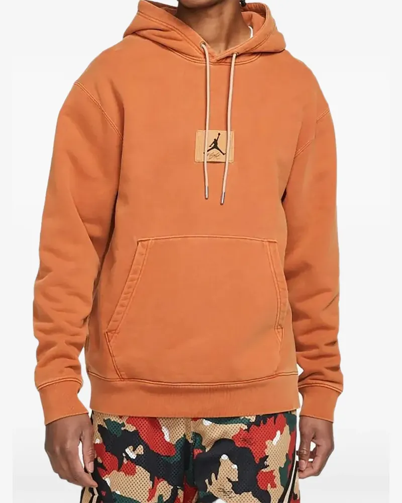 Jordan logo-patch hoodie - Orange Orange