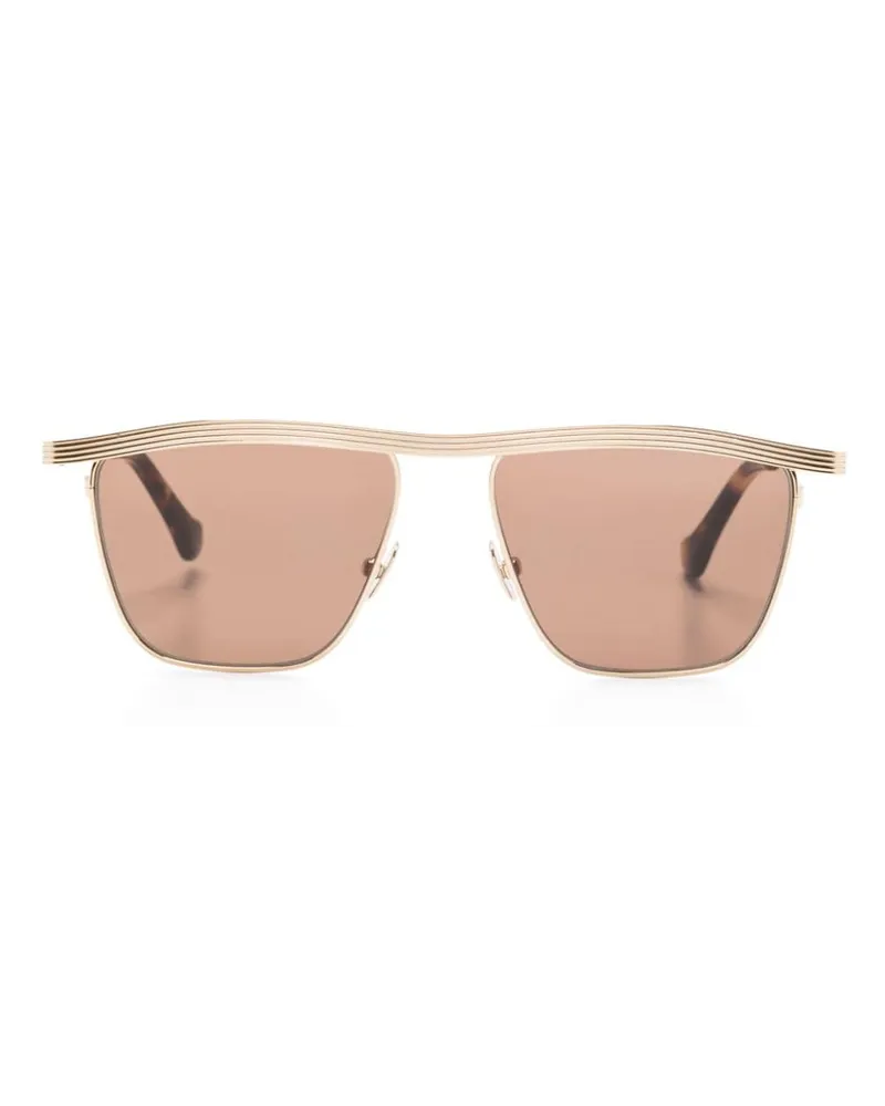 Nanushka Sonnenbrille mit eckigem Gestell - Gold Gold