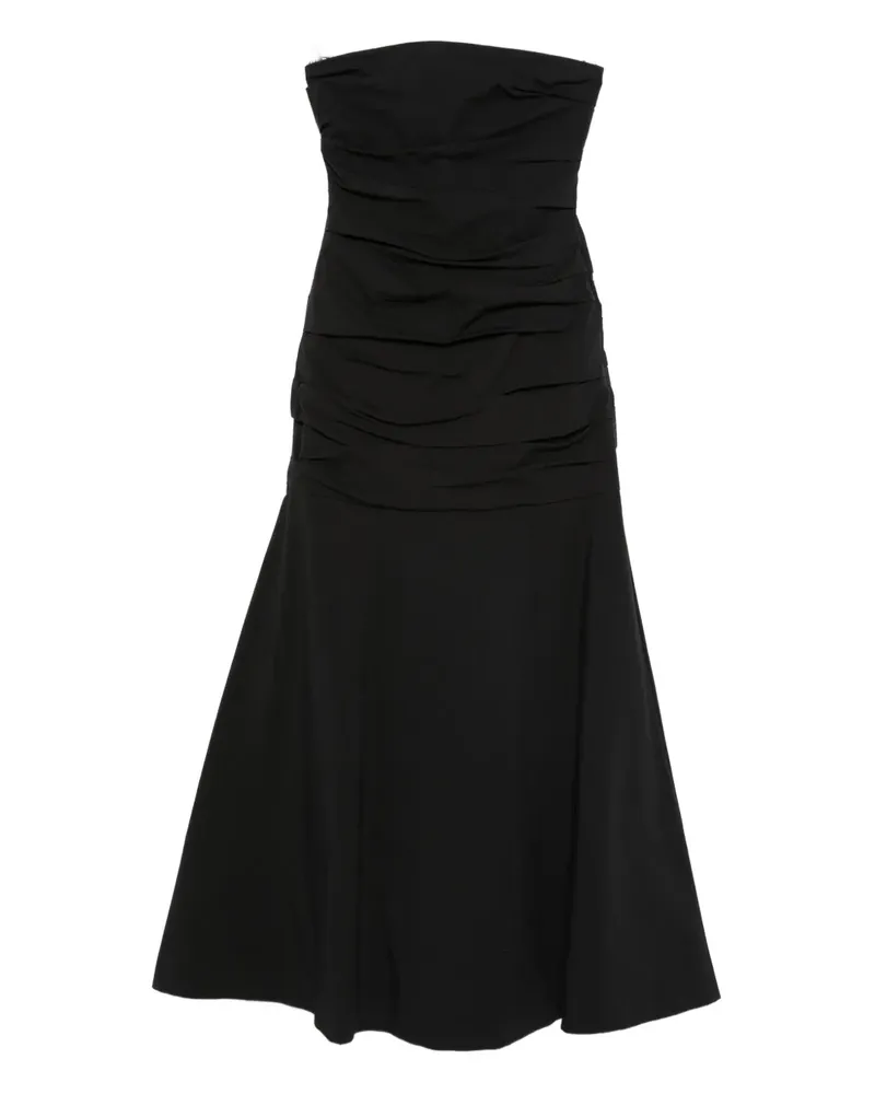 St. Agni gathered strapless maxi dress - Schwarz Schwarz