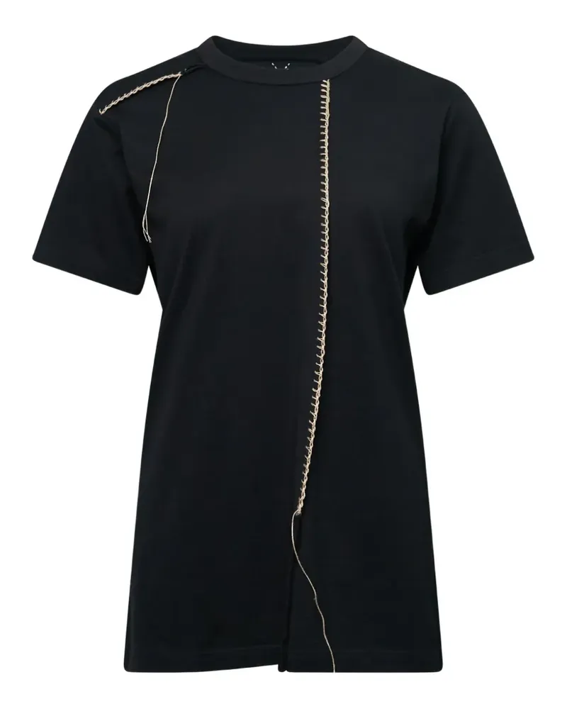 Yohji Yamamoto stitch-detail T-shirt - Schwarz Schwarz