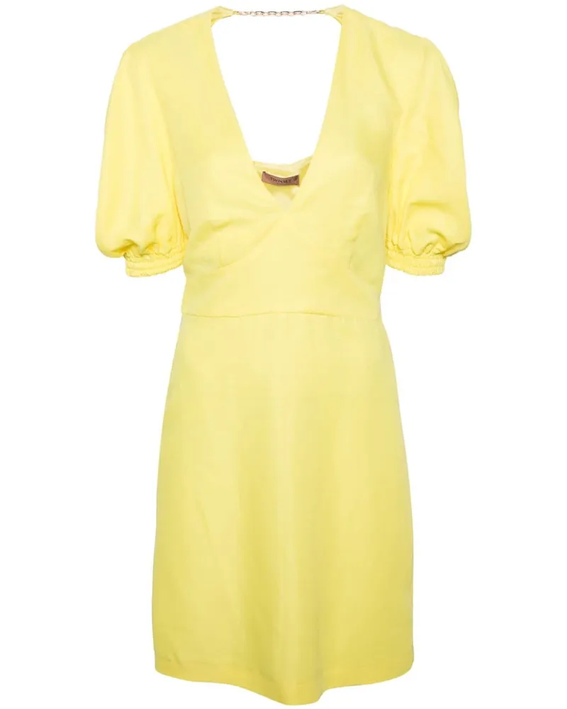 Twin-Set Minikleid mit tiefem Ausschnitt - Gelb Gelb