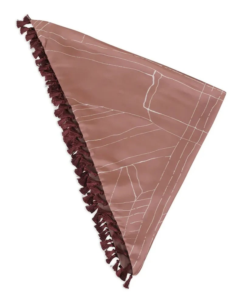 ALYSI tassel-trim geometric-print scarf - Rosa Rosa