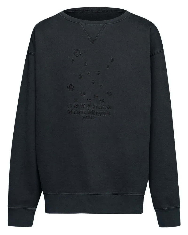 Maison Margiela Numeric Sweatshirt mit Logo-Stickerei Schwarz