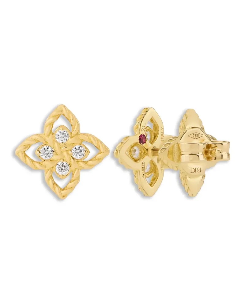 Roberto Coin Princess Flower Ohrringe mit Diamanten - Gold Gold