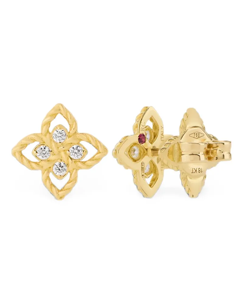 Roberto Coin Princess Flower diamond earrings - Gold Gold