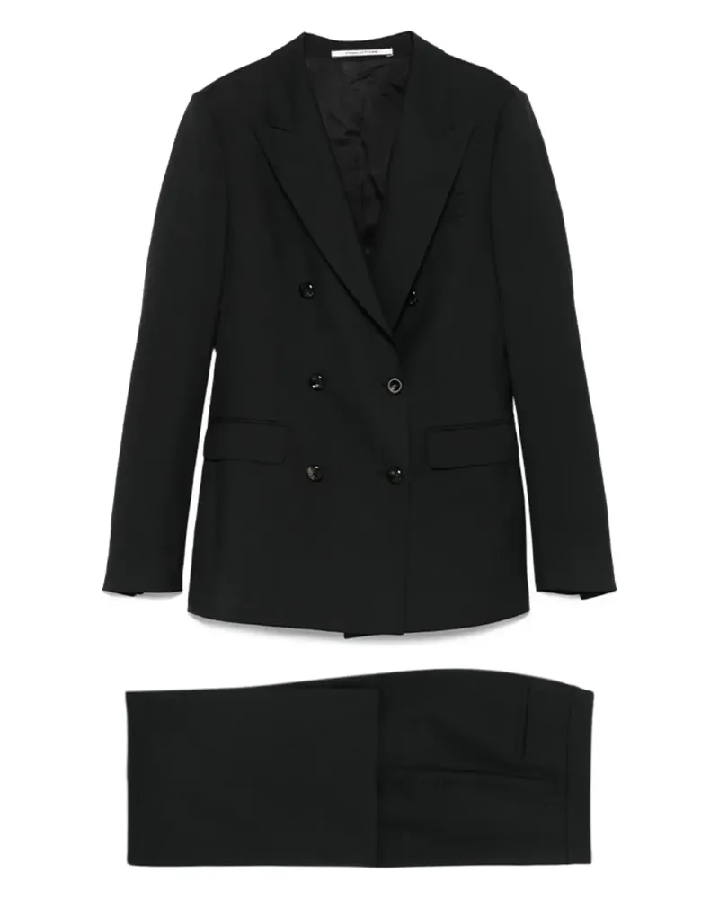 Tagliatore Doppelreihiger Anzug - Schwarz Schwarz